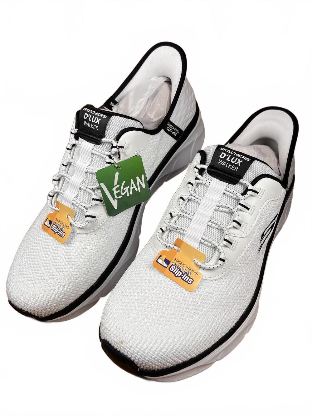 Skechers D'LUX Walker Hands Free Slip-Ins White Sneakers Size 14 New